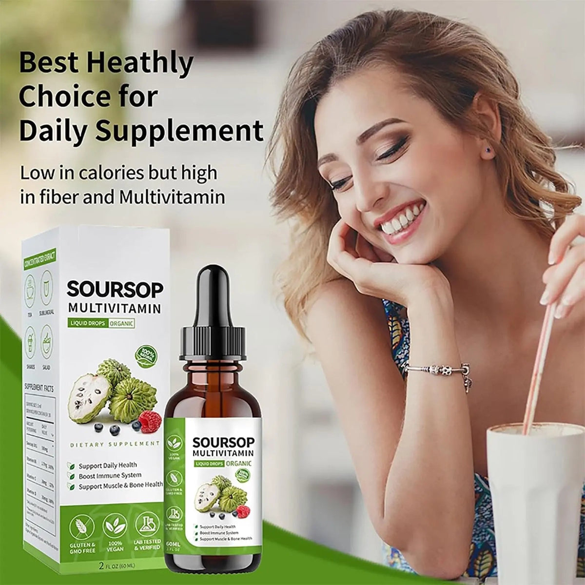 Soursop Bitters Liquid 2 Fl Oz, Soursop Graviola Leaf Extract Liquid Drop, Soursop Multivitamin Liquid Drops Organic for Cell Support, Immune System, Relax - PrimeBioHealth - canada supplements