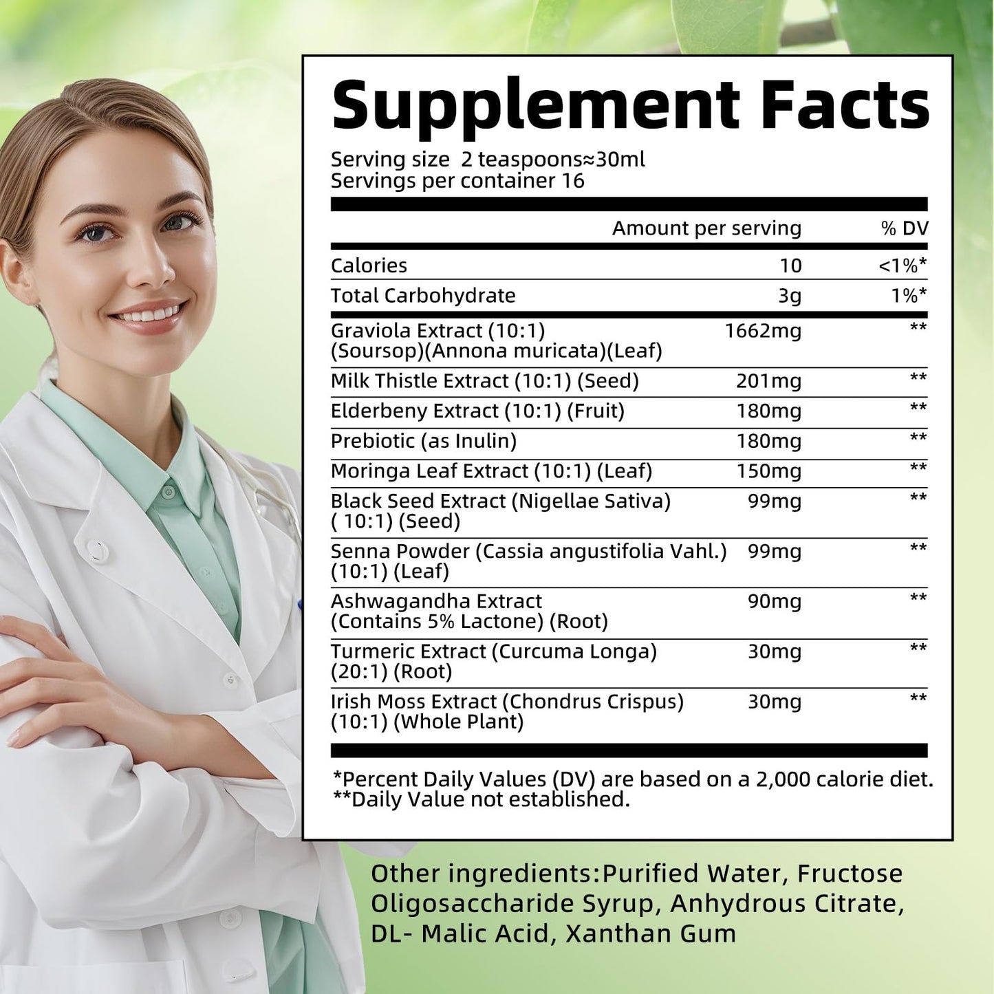 Soursop Bitters Liquid for Digestive Health,Gut Detox&Cleanse,Antioxidant,Immune Support,Skin Health-Pure 15 Herb Guanabana Tea with Black Seed,Moringa & Turmeric - PrimeBioHealth - canada supplements