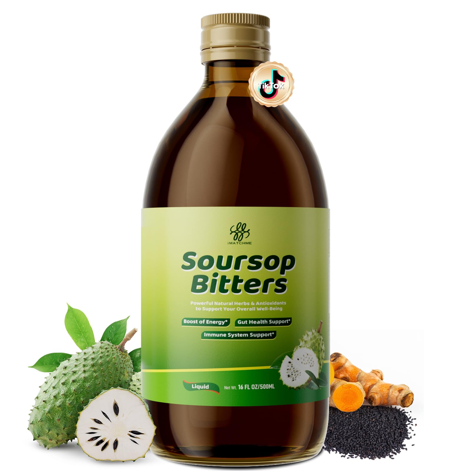 Soursop Bitters Liquid for Digestive Health,Gut Detox&Cleanse,Antioxidant,Immune Support,Skin Health-Pure 15 Herb Guanabana Tea with Black Seed,Moringa & Turmeric - PrimeBioHealth - canada supplements
