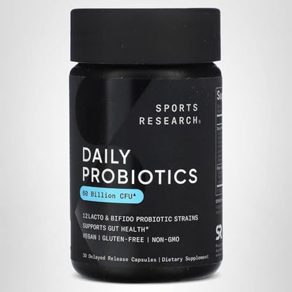 Sports Research Daily Probiotics with Prebiotics, 60 Billion CFU - Vegan Capsules for Gut Health & Digestive Support, Probiotics for Women & Men - PrimeBioHealth - canada supplements