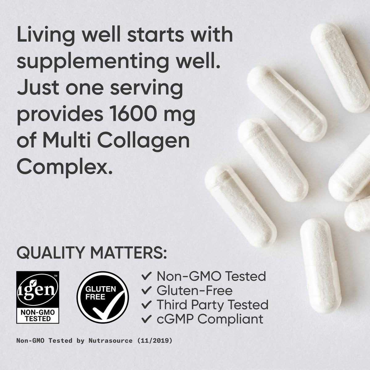 Sports Research® Multi Collagen Pills for Women & Men - Collagen Peptides (Type I, II, III, V, X) Enhanced with Hyaluronic Acid & Vitamin C - Gluten Free ­· Non-GMO - 90 Capsules - PrimeBioHealth - canada supplements