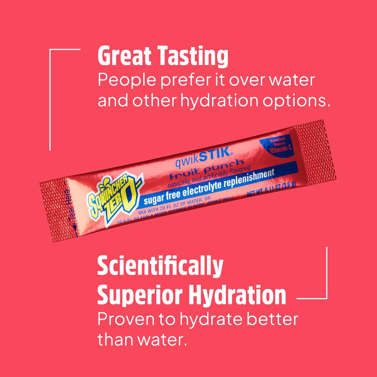 Sqwincher Zero Qwik Stik, Fruit Punch, Sugar Free, Low Calorie, Low Sodium Electrolyte Powder Hydration Drink Mix, .11 0z Packet (Pack of 50) - PrimeBioHealth - canada supplements