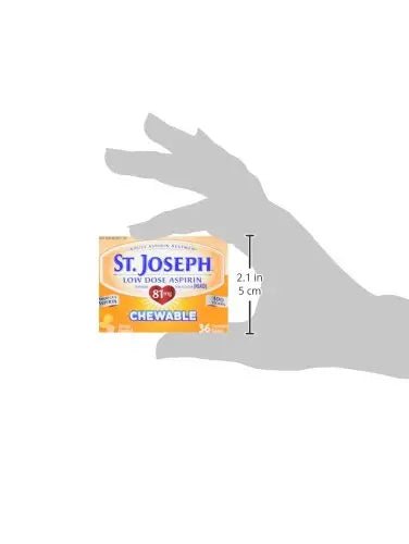 St. Joseph Aspirin Pain Reliever (NSAID) 81mg, Chewable Orange Tablets, Adult Low Dose Regimen, 36 ct - PrimeBioHealth - canada supplements