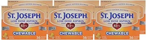 St. Joseph Orange Chewable 81mg Aspirin, 36 Tablets (Pack of 6) - PrimeBioHealth - canada supplements