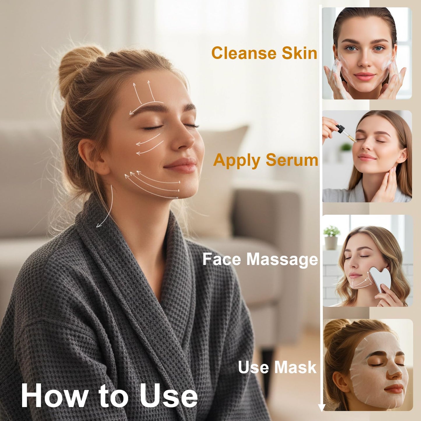 Stainless Steel Gua Sha Tool & Lymphatic Drainage Face Brush Set, TWPER Facial Massage Kit for Jawline Sculpting - PrimeBioHealth - canada supplements