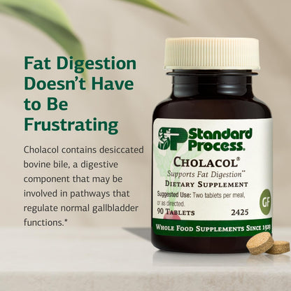 Standard Process Inc. Cholacol - Gallbladder Support Supplement - Fat Digestion Supplement for Digestive Health & Bile Support - PrimeBioHealth - canada supplements