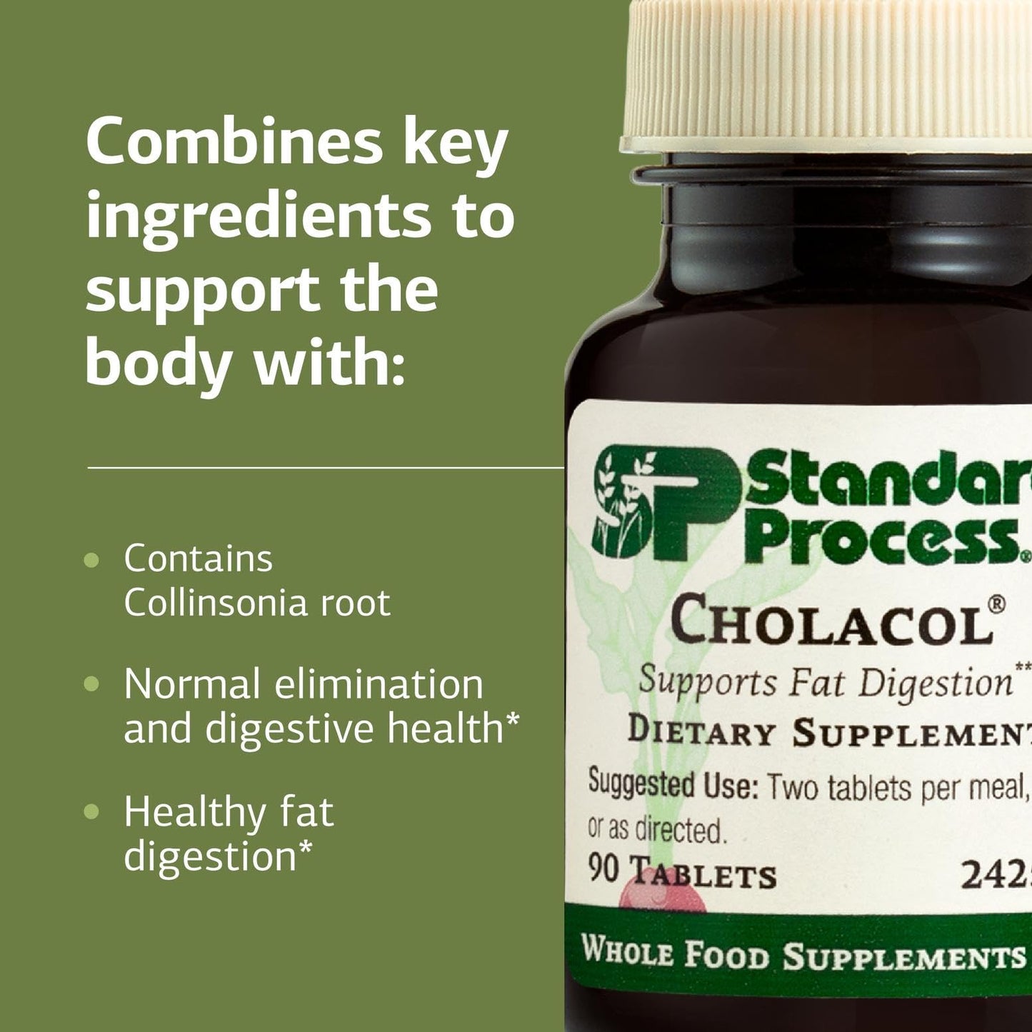 Standard Process Inc. Cholacol - Gallbladder Support Supplement - Fat Digestion Supplement for Digestive Health & Bile Support - PrimeBioHealth - canada supplements