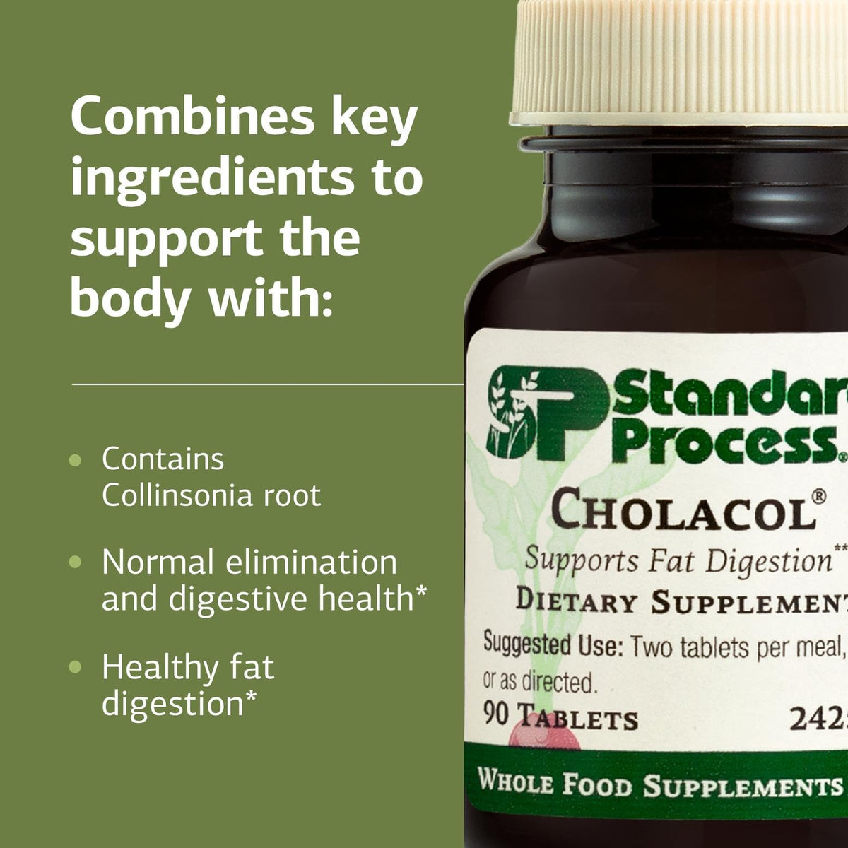 Standard Process Inc. Cholacol - Gallbladder Support Supplement - Fat Digestion Supplement for Digestive Health & Bile Support - PrimeBioHealth - canada supplements