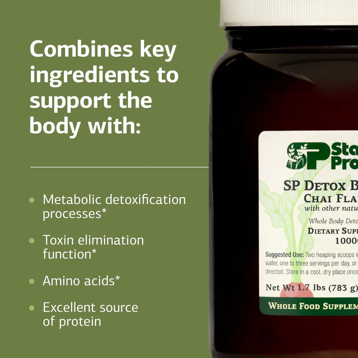 Standard Process SP Detox Balance Chai - Detox Cleanse with Pea Protein, Iron, Magnesium & Choline - Vegan, Non-Dairy & Gluten-Free - 1.7 lb - PrimeBioHealth - canada supplements