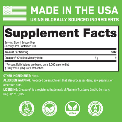 SteelFit Creapure Creatine Monohydrate Powder, Unflavored - German Micronized Creatine Powder for Men & Women - Gym Workout Nutritional Supplements for Muscle Gain - PrimeBioHealth - canada supplements
