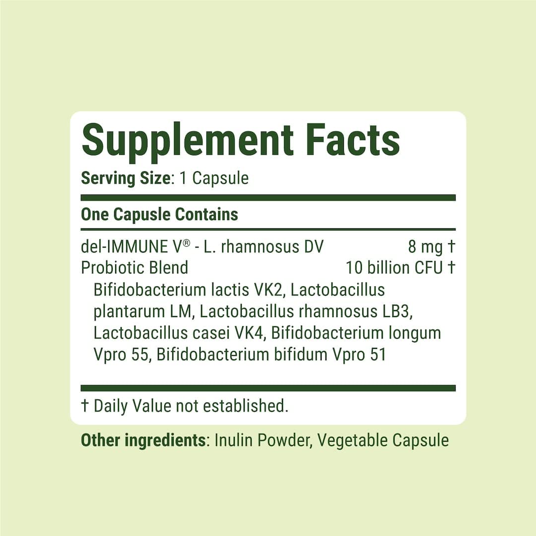 Stellar Biotics - Delpro Probiotic (+ Del-Immune V & Prebiotic Blend) Promotes Optimal Gut Health, Digestion, Immune Support & Mood (60 Capsules) - PrimeBioHealth - canada supplements