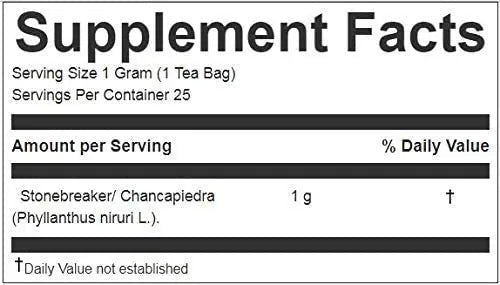 Stone Breaker Chanca Piedra Herbal Tea - 100% Naural from Peru ( 25 Tea Bags ) Natural Kidney Cleanse & Gallbladder Stones Support– Detoxify Urinary Tract, Flush Impurities, Clear Urinary System - PrimeBioHealth - canada supplements