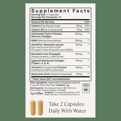 Stonehenge Health Dynamic Joint Health Supplement – Fast-Acting Support with AprèsFlex® Boswellia, MSM, Multi-Type Collagen, Turmeric, Bromelain, Vitamins C & D3 60 Count (Pack of 3) - PrimeBioHealth - canada supplements
