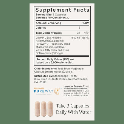 Stonehenge Health Dynamic Liposomal Vitamin C + Dynamic Immunity Bundle Supplements to Support Immune System, Collagen Synthesis, and Brain Health - PrimeBioHealth - canada supplements