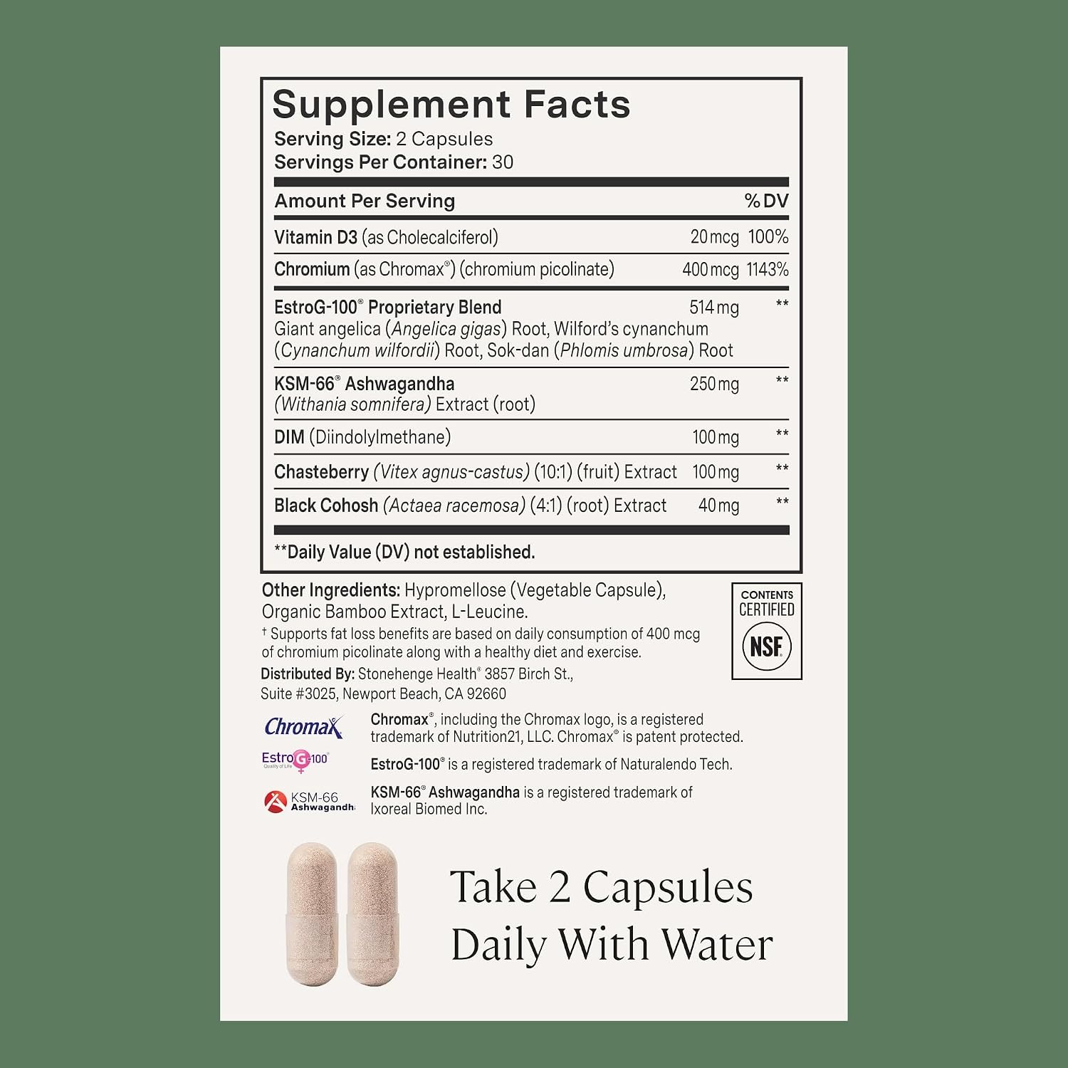 Stonehenge Health for Women Menopause Support for Peri + Menopause + Post - Mood, Energy, Stress, Hot Flashes, Night Sweats, Sleep & Cortisol, Chromax Chromium, Vitamin D3, KSM-66 Ashwagandha (2 Pack) - PrimeBioHealth - canada supplements