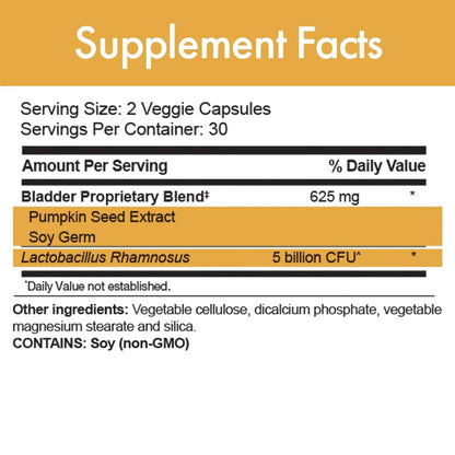 Stop Aging Now - BladderControl360 Formula - Bladder Control Support - Go-Less & Probiotics - Urinary Health Probiotic Supplement - Lactobacillus Rhamnosus, Pumpkin Seed & Soy Germ Extracts - 60 Vcaps - PrimeBioHealth - canada supplements
