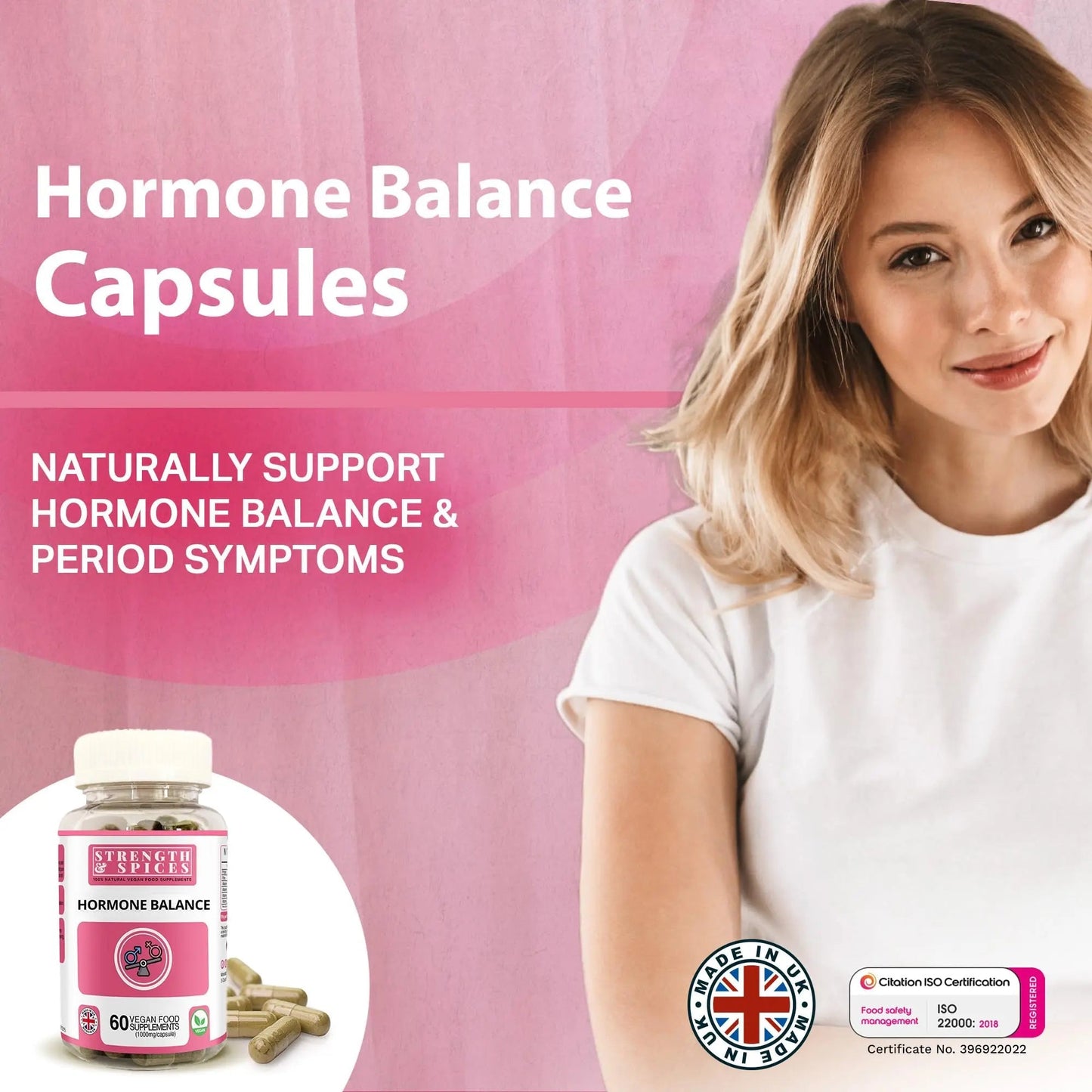 Strength & Spices Hormone Balance 100% Natural Estrogen Supplement – 12 Ingredients w Dong Quai - 60 Vegan UK Made 1000mg Capsules – Fertility and Menstrual Comfort - PrimeBioHealth - canada supplements
