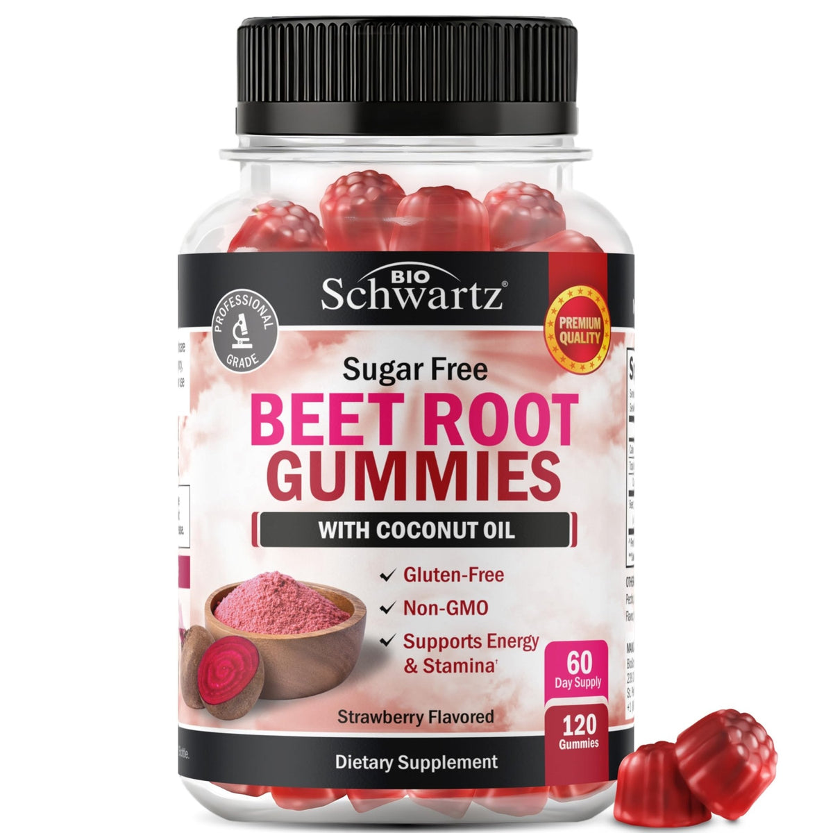 Sugar Free Beet Root Gummies - Nitric Oxide Gummies Infused with Coconut Oil for Highest Absorption - Supports Energy & Whole Body Health - PrimeBioHealth - canada supplements