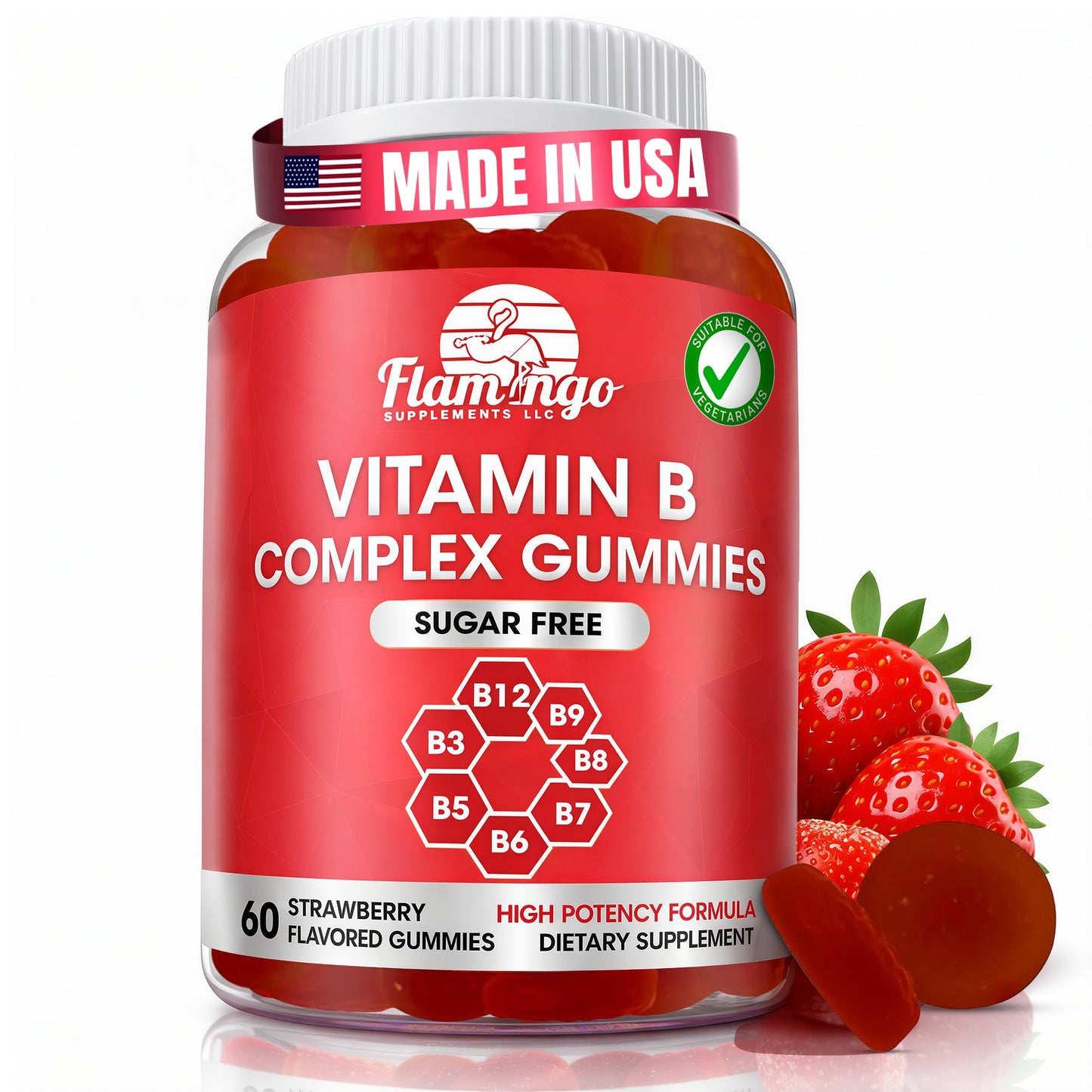 Sugar Free Vitamin B Complex Gummies - Vitamin B12, B7, B6, B3 (Niacin), B5, B8, B9 (Folate)- Third Party Tested- Prenatal, Vegan Diet, Older Adults - PrimeBioHealth - canada supplements