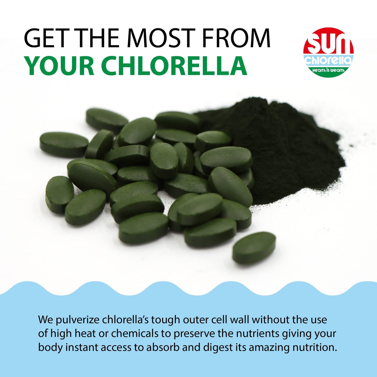 Sun Chlorella 500mg Whole Body Wellness Green Algae Superfood Supplement - Immune Defense, Gut Health, Natural Purification, Energy Boost - PrimeBioHealth - canada supplements