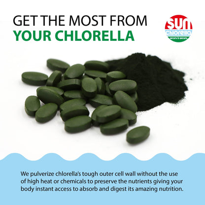 Sun Chlorella 500mg Whole Body Wellness Green Algae Superfood Supplement - Immune Defense, Gut Health, Natural Purification, Energy Boost - PrimeBioHealth - canada supplements