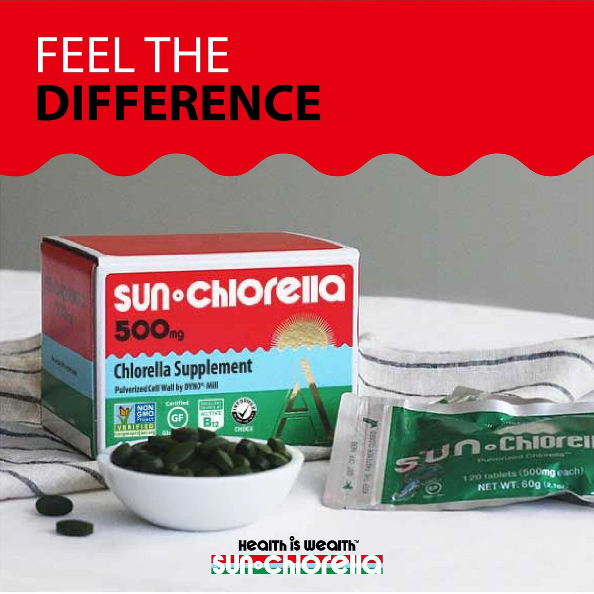 Sun Chlorella 500mg Whole Body Wellness Green Algae Superfood Supplement - Immune Defense, Gut Health, Natural Purification, Energy Boost - PrimeBioHealth - canada supplements