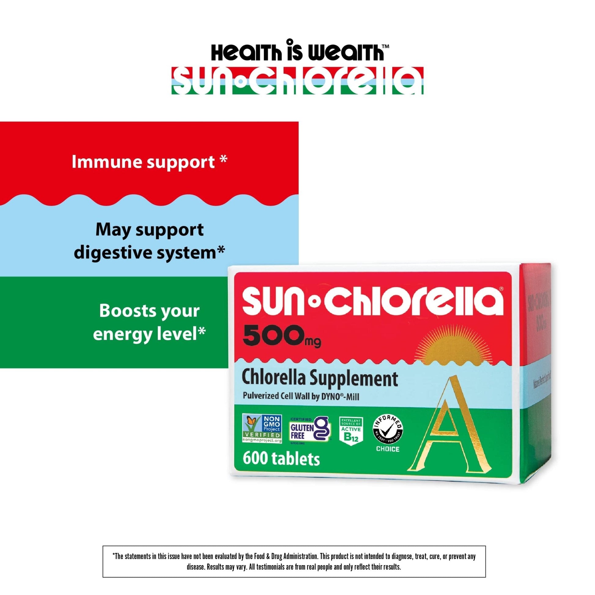 Sun Chlorella 500mg Whole Body Wellness Green Algae Superfood Supplement - Immune Defense, Gut Health, Natural Purification, Energy Boost - PrimeBioHealth - canada supplements