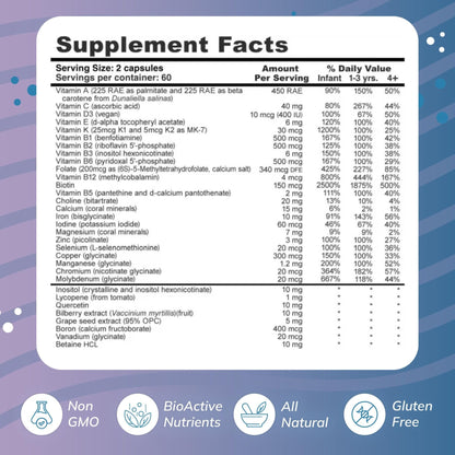 Super Mini-Multi - Children's Multivitamin Swallowable Capsules with Methyl Folate, Methyl B12 and Coenzyme B Vitamins for Growth - PrimeBioHealth - canada supplements