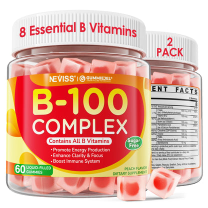 Super Vitamin B Complex Gummies - Methylated B Complex for Women & Men, All B Vitamins, Methyl B12, Methylfolate, Vitamin C, Choline, Inositol, PABA for Energy, Brain & Immune, 0g Sugar, Vegan, 60 Cts - PrimeBioHealth - canada supplements