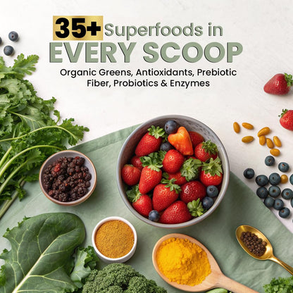 Superfood Reds & Greens Powder - 11.64 oz, Prebiotics & Probiotics for Digestive Health, Super Greens Powder with Ashwagandha for Gut Health, Immunity, Antioxidants, - PrimeBioHealth - canada supplements