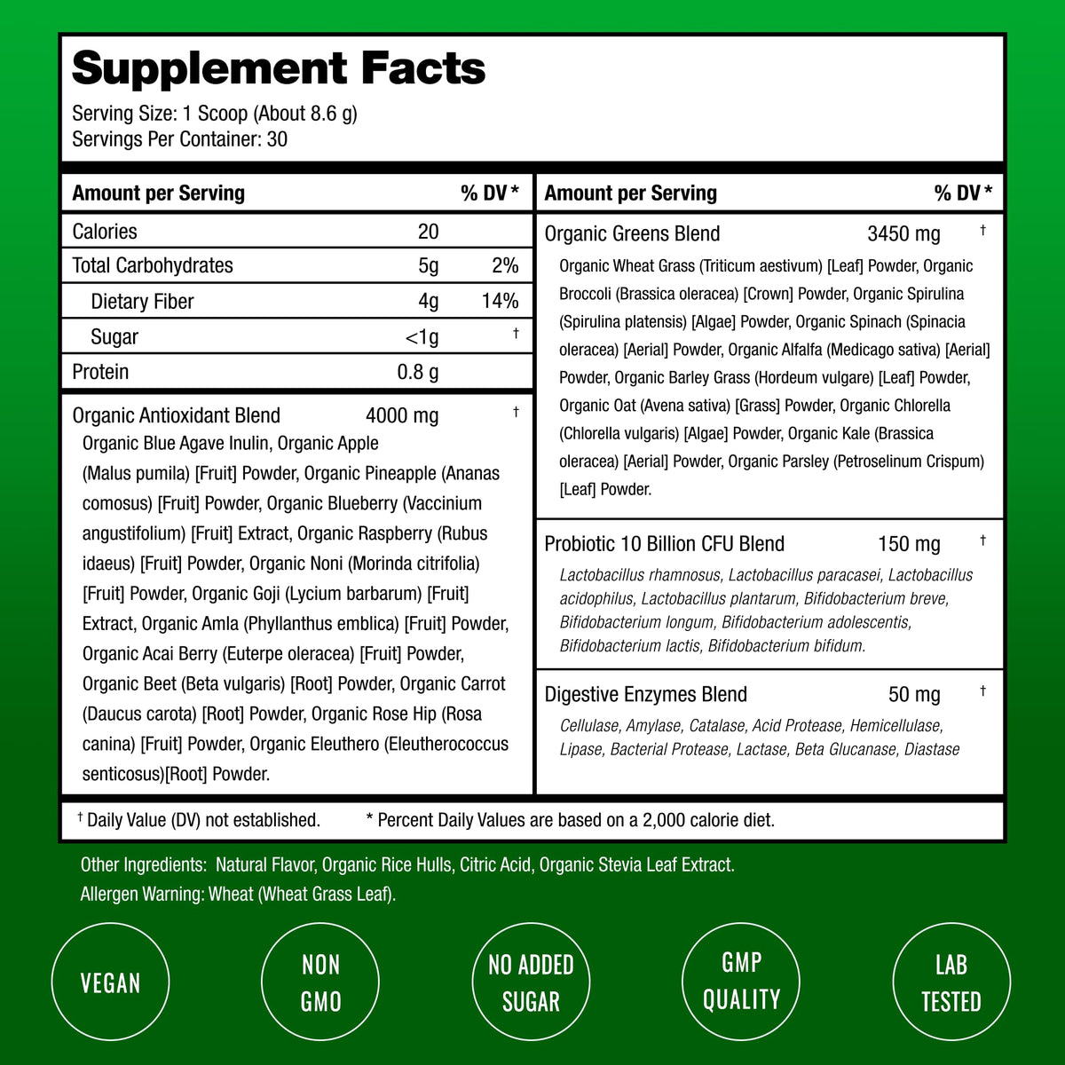 SuperGreens Powder, 40+ Organic Superfoods, Probiotics & Enzymes for Energy, Digestion, Gut Health & Bloating | Organic Fruit & Veggie Drink Mix, Daily Green Juice - PrimeBioHealth - canada supplements