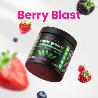 SuperGreens Powder, 40+ Organic Superfoods, Probiotics & Enzymes for Energy, Digestion, Gut Health & Bloating | Organic Fruit & Veggie Drink Mix, Daily Green Juice - PrimeBioHealth - canada supplements