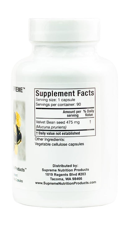 Supreme Nutrition Mucuna Supreme, 90 Pure Cowhage Vegetarian Capsules - PrimeBioHealth - canada supplements
