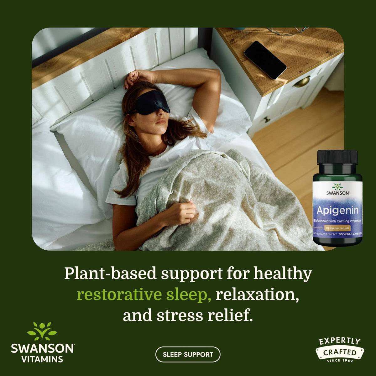Swanson Apigenin – Sleep and Relaxation Supplement – Natural Support – 90 Caps, 50 mg (Packaging may Vary) - PrimeBioHealth - canada supplements
