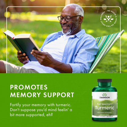 Swanson Full Spectrum Turmeric Curcumin Joint, Liver, and Digestive Support Supplement for Active Adults - Non-GMO - PrimeBioHealth - canada supplements
