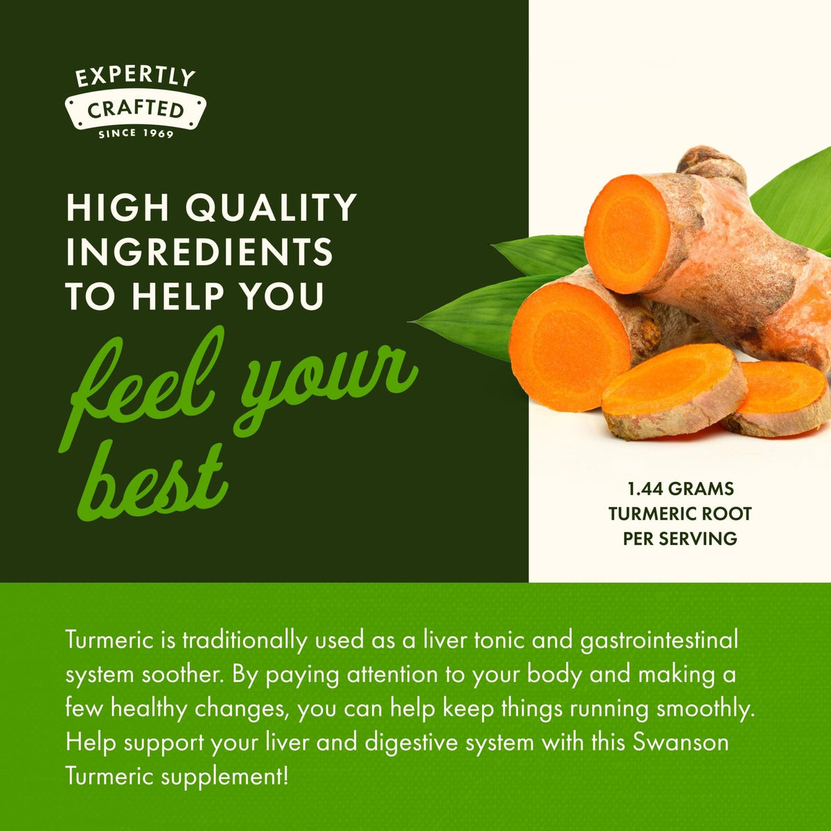 Swanson Full Spectrum Turmeric Curcumin Joint, Liver, and Digestive Support Supplement for Active Adults - Non-GMO - PrimeBioHealth - canada supplements
