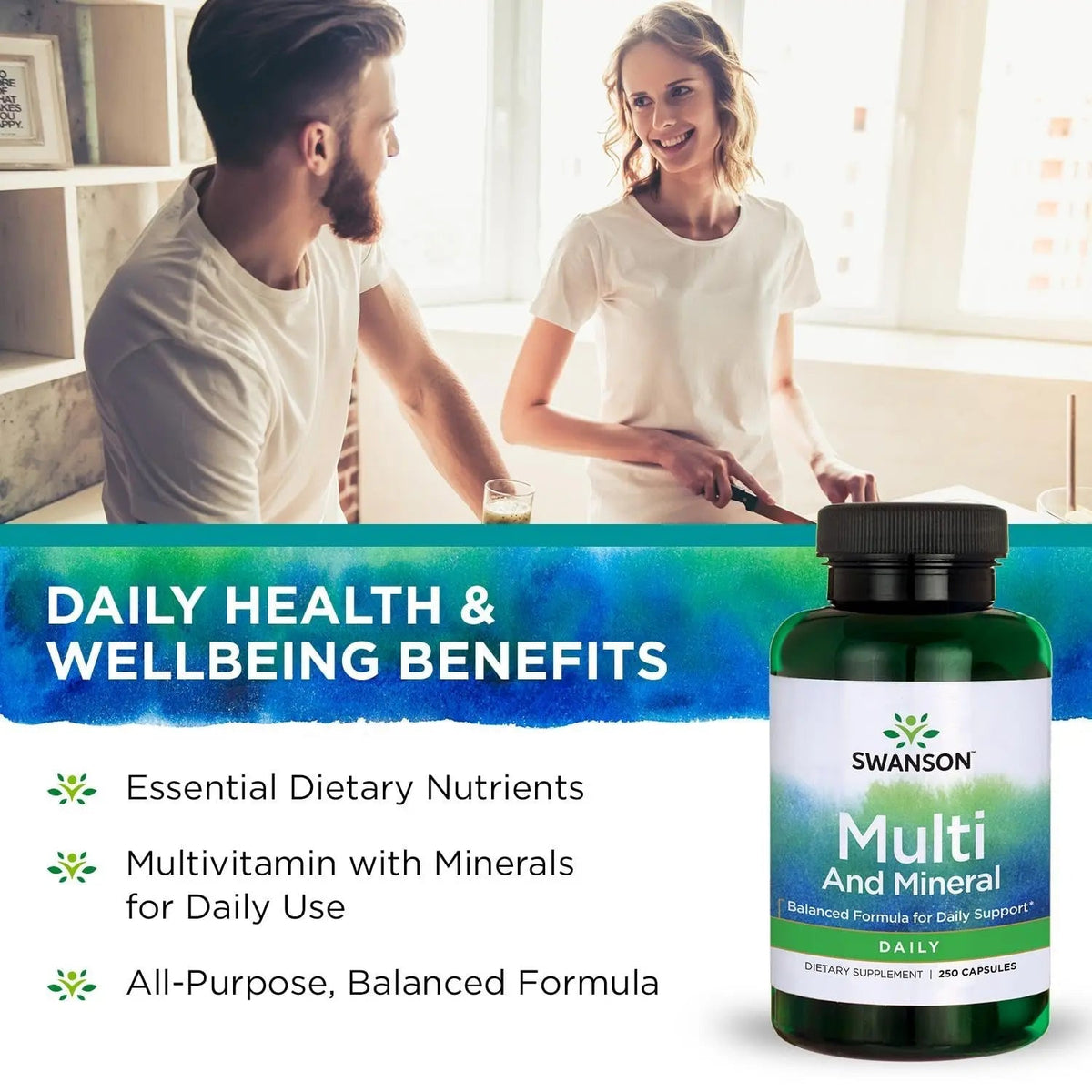 Swanson Multi and Mineral Daily Men's Women's Multivitamin Multimineral Health Supplement 250 Capsules (Caps) - PrimeBioHealth - canada supplements