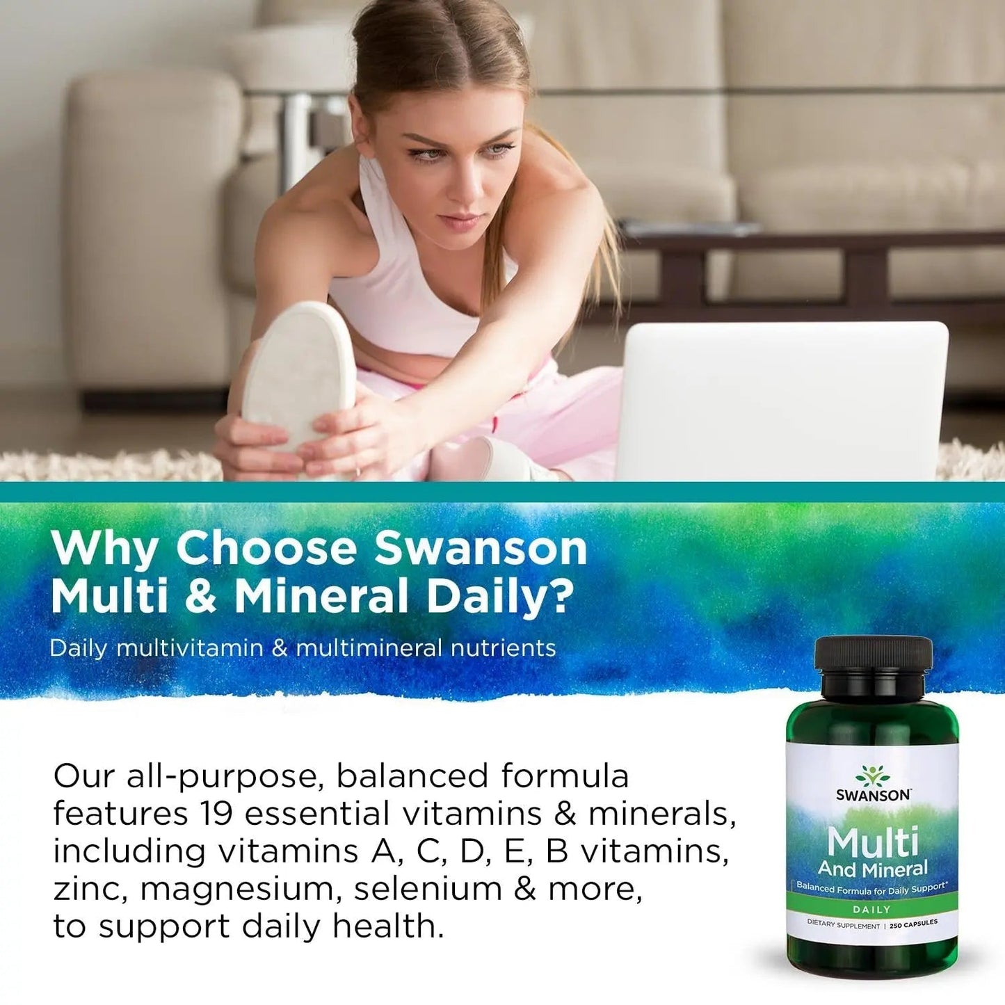 Swanson Multi and Mineral Daily Men's Women's Multivitamin Multimineral Health Supplement 250 Capsules (Caps) - PrimeBioHealth - canada supplements