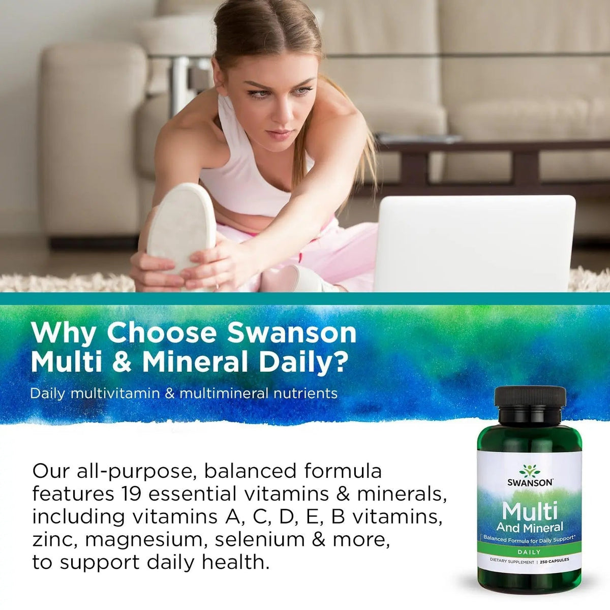 Swanson Multi and Mineral Daily Men's Women's Multivitamin Multimineral Health Supplement 250 Capsules (Caps) - PrimeBioHealth - canada supplements