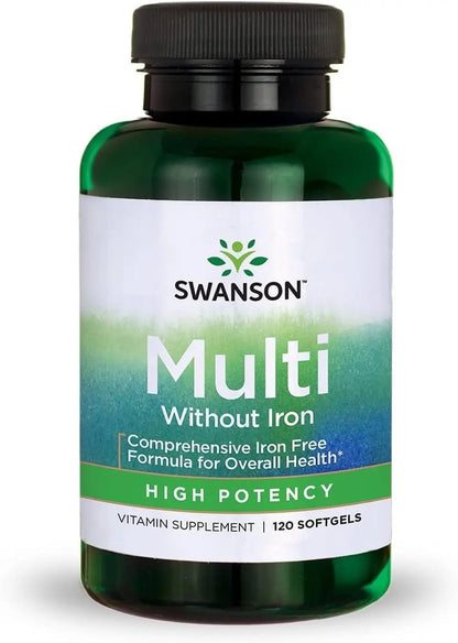 Swanson Multi Without Iron Multivitamin Health Supplement Iron-Free Formula 120 Softgels Sgels - PrimeBioHealth - canada supplements