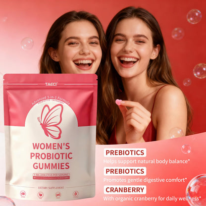 Taeci Vaginal Probiotic Gummies for Women – 5 Billion CFU with Prebiotic & Cranberry Extract – Supports pH Balance, Healthy Odor & Gut Health - PrimeBioHealth - canada supplements