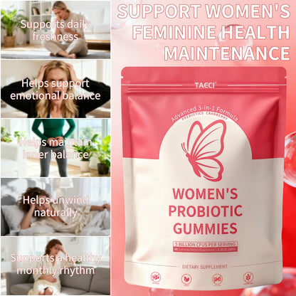 Taeci Vaginal Probiotic Gummies for Women – 5 Billion CFU with Prebiotic & Cranberry Extract – Supports pH Balance, Healthy Odor & Gut Health - PrimeBioHealth - canada supplements