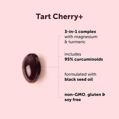 Tart Cherry+ with Magnesium Glycinate & 95% Turmeric Curcumin, 300 Softgels | Made with Black Seed Oil | Tart Cherry Extract Supplement | 3-in-1 Herbal & Mineral Complex | Non-GMO, Gluten Free - PrimeBioHealth - canada supplements