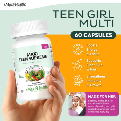 Teen Vitamins for Girls 12-17 - Teen Multivitamin Supreme with D3, Iron, Calcium, Biotin, Digestive Enzymes – Teenager Girl Multi Vitamins for Energy, - PrimeBioHealth - canada supplements