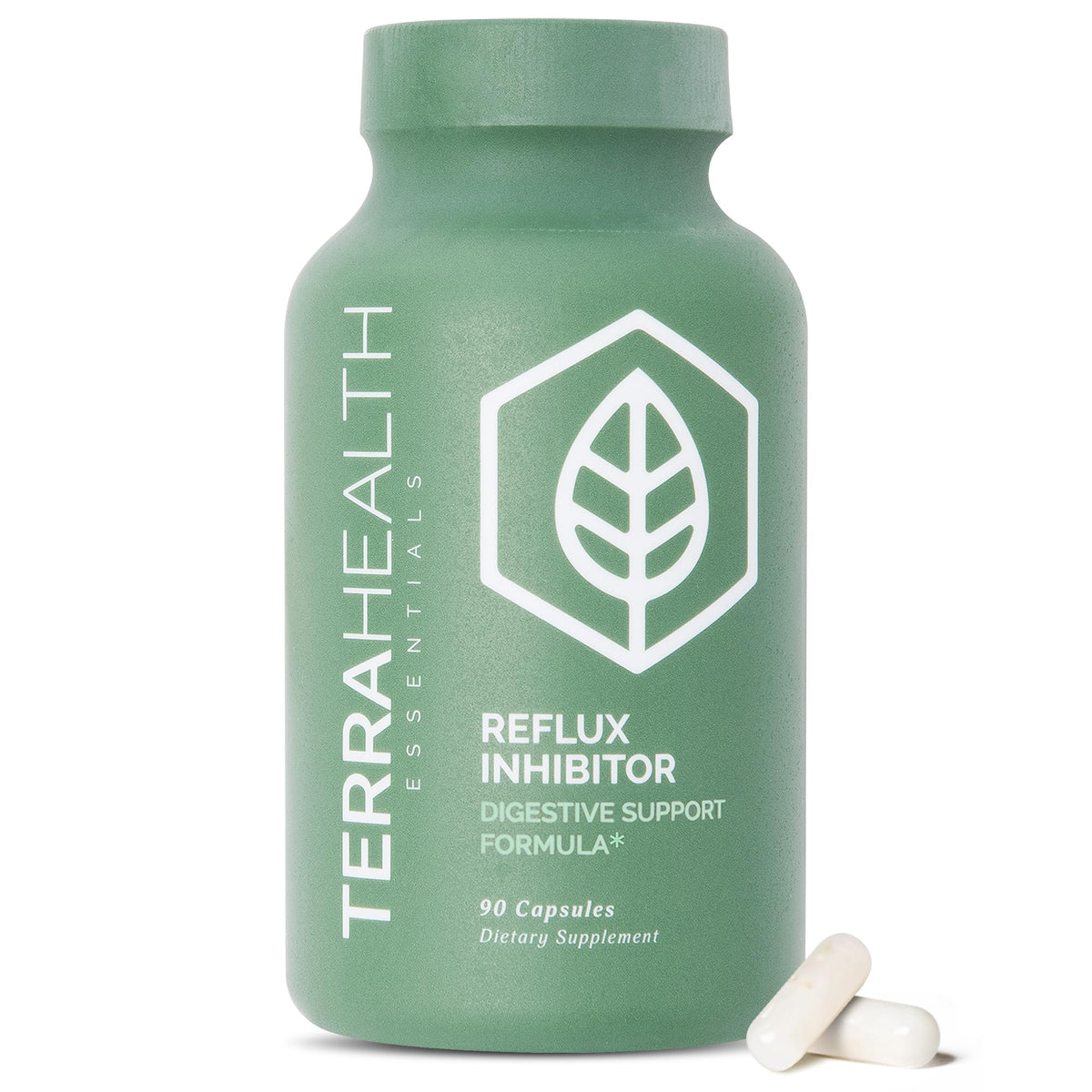 Terra Health Essentials Reflux Inhibitor - Digestive Supplement for Stomach Comfort, Acid Balance & Nutrient Absorption - Betaine HCL with Pepsin - PrimeBioHealth - canada supplements
