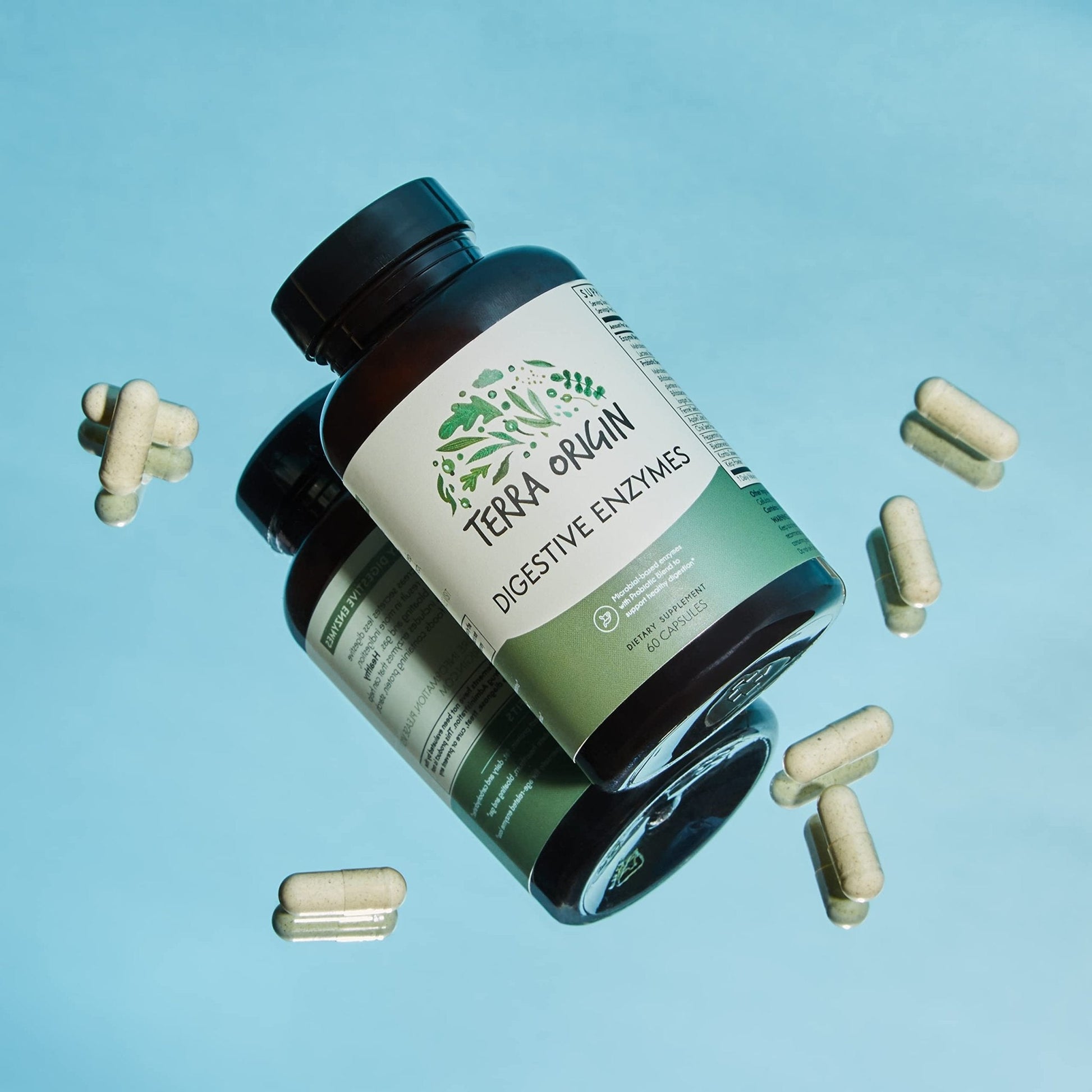TERRA ORIGIN Digestive Enzymes with Probiotics & Prebiotics | 60 Capsules | Supports Digestive Gut Health | Non GMO, Gluten Free, - PrimeBioHealth - canada supplements