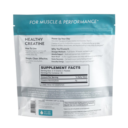 TERRA ORIGIN Healthy Creatine Micronized Monohydrate Powder | 30 Stick Packs | Support for Muscle and Cognitive Performance* | Supplement for Women and Men - PrimeBioHealth - canada supplements