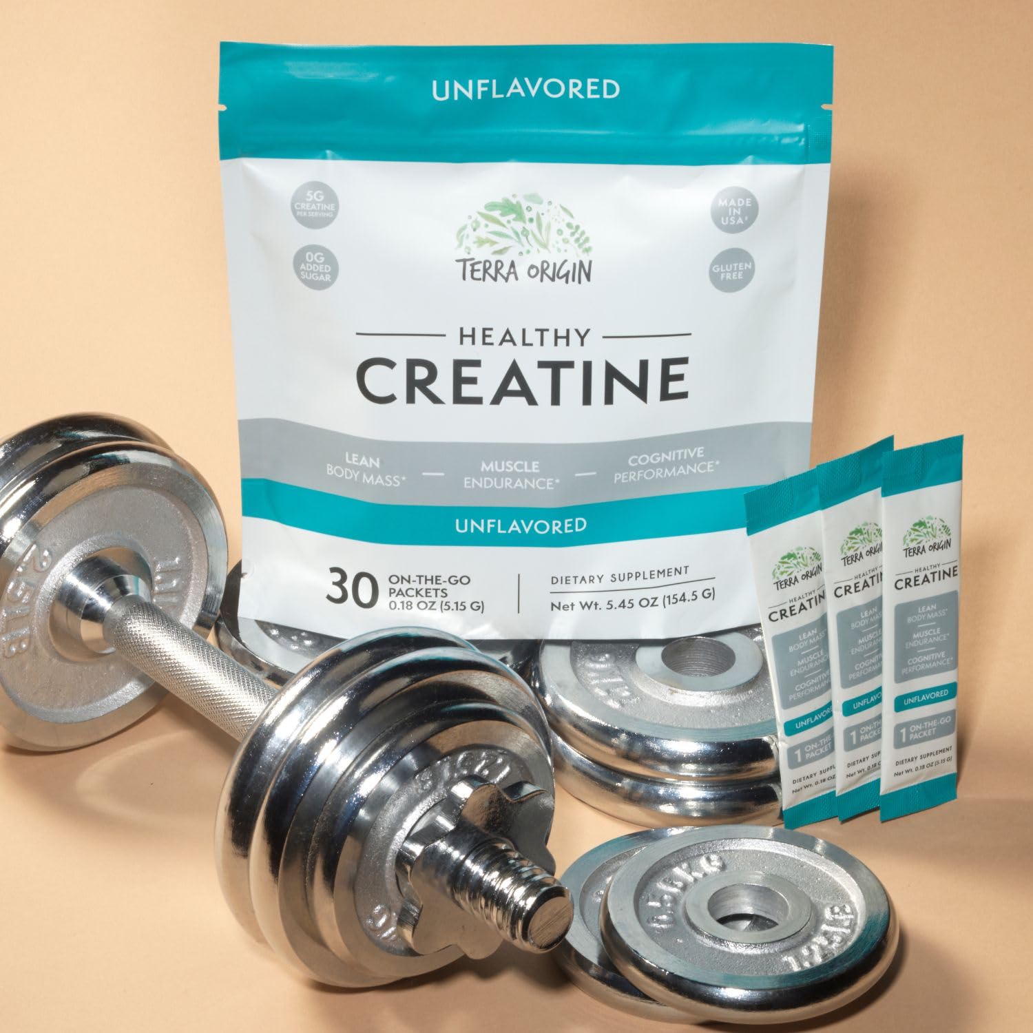 TERRA ORIGIN Healthy Creatine Micronized Monohydrate Powder | 30 Stick Packs | Support for Muscle and Cognitive Performance* | Supplement for Women and Men - PrimeBioHealth - canada supplements