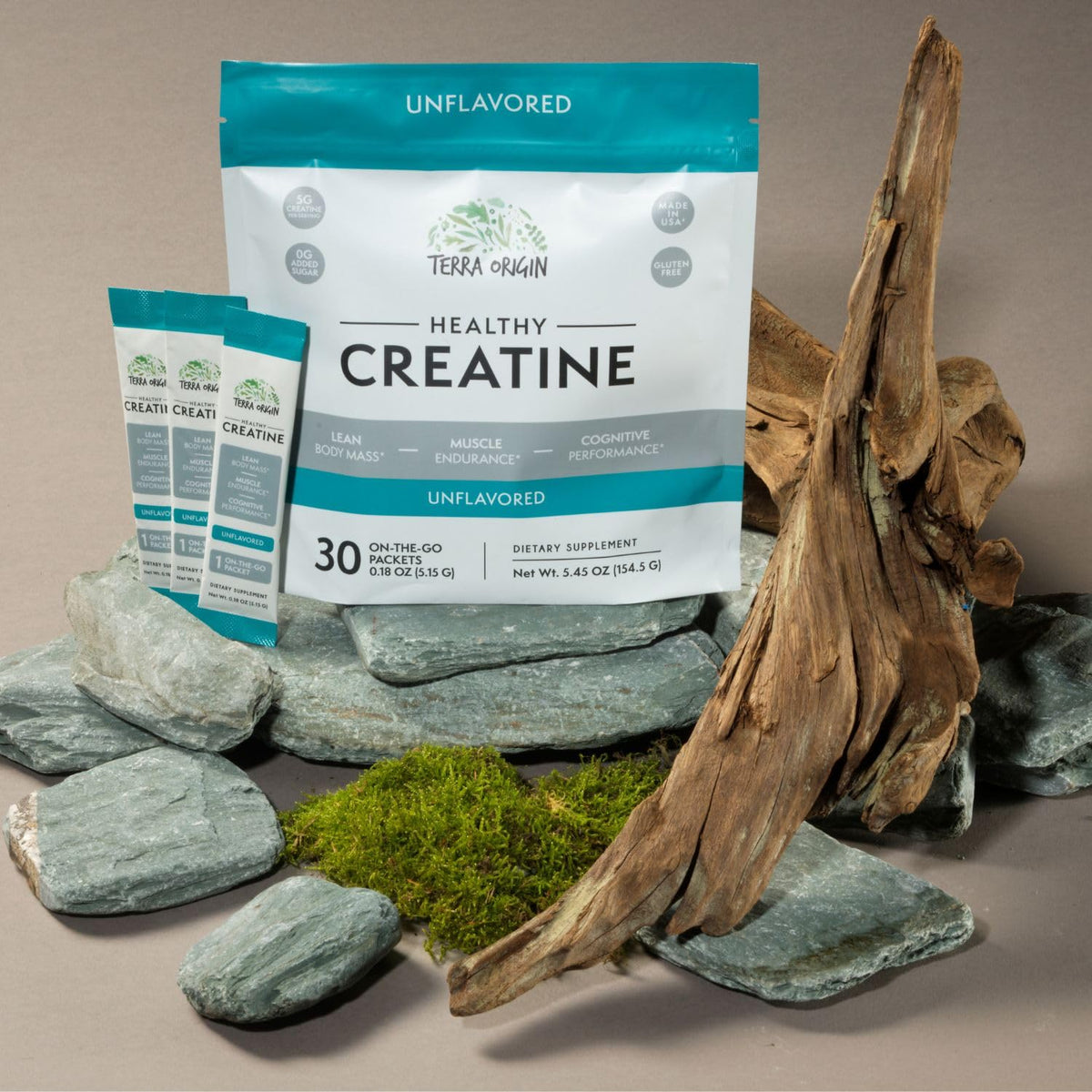 TERRA ORIGIN Healthy Creatine Micronized Monohydrate Powder | 30 Stick Packs | Support for Muscle and Cognitive Performance* | Supplement for Women and Men - PrimeBioHealth - canada supplements