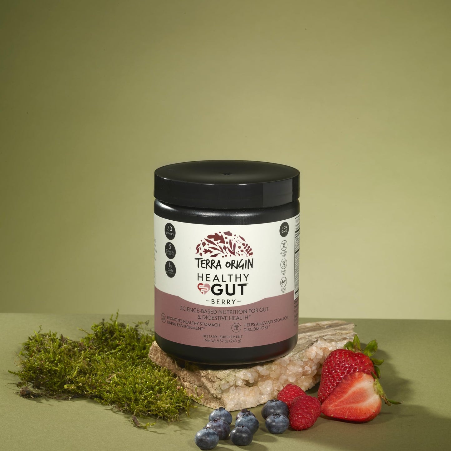 TERRA ORIGIN Healthy Gut Powder (Berry Flavor) |30-Servings with L-Glutamine, Zinc, Glucosamine, Slippery Elm Bark, Marshmallow Root and More! - PrimeBioHealth - canada supplements